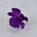 Adjustable Dendrobium Orchid Ring in Purple