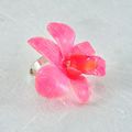 Adjustable Dendrobium Orchid Ring in Pink