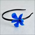 Dark Blue Dendrobium Orchid Head Band