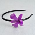 Hot Lavender Dendrobium Orchid Head Band