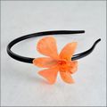 Orange Dendrobium Orchid Head Band