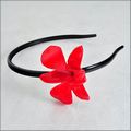 Red Dendrobium Orchid Head Band