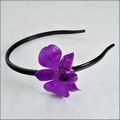 Purple Dendrobium Orchid Head Band