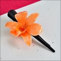 Orange Dendrobium Orchid Hair Clip