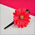 Red Daisy Hair Clip