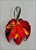 Iridescent Grape Leaf with Gold Berries Ornament