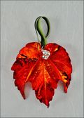 Iridescent Grape Leaf with Silver Berries Ornament