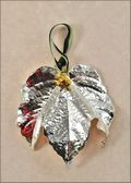 Silver Grape Leaf with Gold Berries Ornament