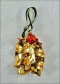 Gold Double Holly with Iridescent Berries Ornament
