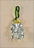 Silver Double Holly with Berries Ornament