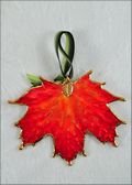 Sugar Maple Leaf Ornament - Gold Trimmed in Burnt Orange