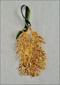 Gold Cypress w/Silver Pine Cone Double Ornament
