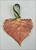 Cottonwood Leaf Ornament - Gold Trimmed in Copper
