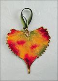 Cottonwood Leaf Ornament - Trimmed in Fall Multi Colors
