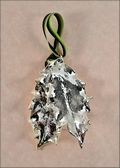 Double Holly Ornament - Silver*