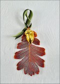 Iridescent Oak w/Gold Acorn Double Ornament