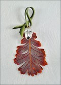 Iridescent Oak Ornament with Silver Acorn Ornament