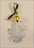 Silver Oak w/Gold Acorn Double Ornament