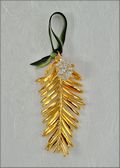 Gold Redwood Needles w/Silver Redwood Cone Double Ornament