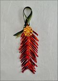 Iridescent Redwood Needles w/Gold Redwood Cone Double Orn.