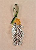 Silver Redwood Needles w/Gold Redwood Cone Double Ornament