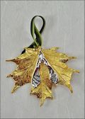 Gold Sugar Maple w/Silver Maple Seed Double Ornament
