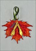 Iridescent Sugar Maple w/Gold Maple Seed Double Ornament