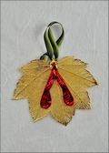 Gold Full Moon Maple w/Iridenscent Maple Seed Double Ornament