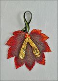 Iridescent Full Moon Maple w/Gold Maple Seed Double Ornament