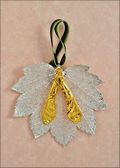 Silver Full Moon Maple w/Gold Maple Seed Double Ornament
