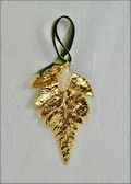 Gold Fern Ornament w/Silver Pine Cone Double Ornament
