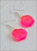 Rose Petal Earring - Pink w/Silver Findings