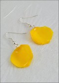 Rose Petal Earring - Yellow w/Silver Findings