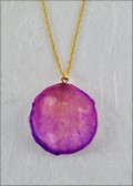 Rose Petal Pendant - Lilac w/Gold Chain