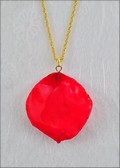 Rose Petal Pendant - Red w/Gold Chain