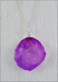 Rose Petal Pendant - Lilac w/Silver Chain