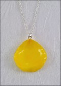 Rose Petal Pendant - Yellow w/Silver Chain