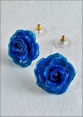 Rose Blossom Post Earring in Blue