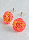 Rose Blossom Post Earring in Cream Pink