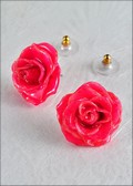Rose Blossom Post Earring in Pink