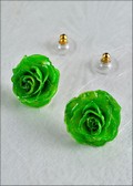 Rose Blossom Post Earring in Green