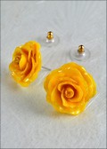 Rose Blossom Post Earring in Yellow