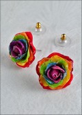Rose Blossom Post Earring in Gypsy Purple Center