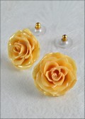 Rose Blossom Post Earring in White