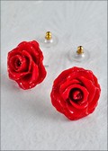 Rose Blossom Post Earring in Red