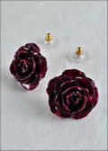 Rose Blossom Post Earring in Burgundy