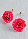 Rose Blossom Post Earring in Fuchsia