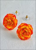 Rose Blossom Post Earring in Yellow Red