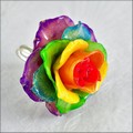 Adjustable Rose Blossom Ring in Gypsy w/ Red Center