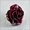 Adjustable Rose Ring in Burgundy